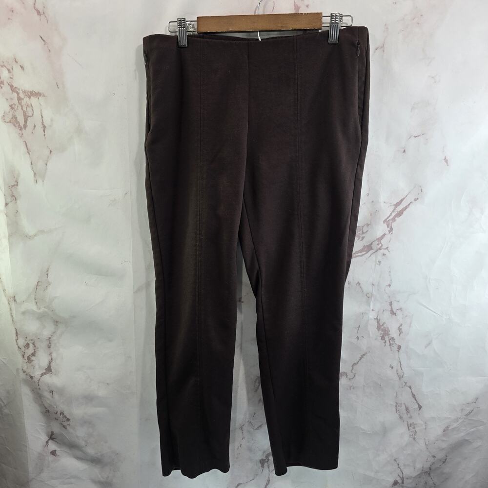 J Jill Pants Womens 10 Petite Chocolate Brown Essential Cotton Stretch Crop Zip